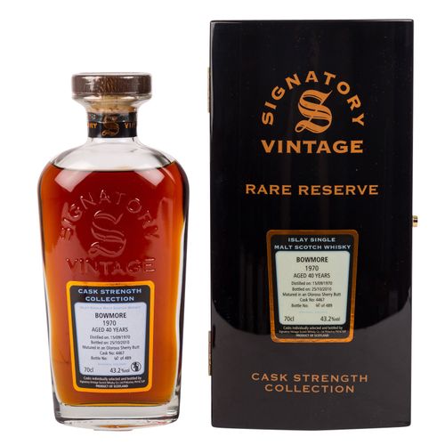 Null BOWMORE Single Malt Scotch Whisky 'Cask Strenght Collection', 1970, SIGNATO&hellip;