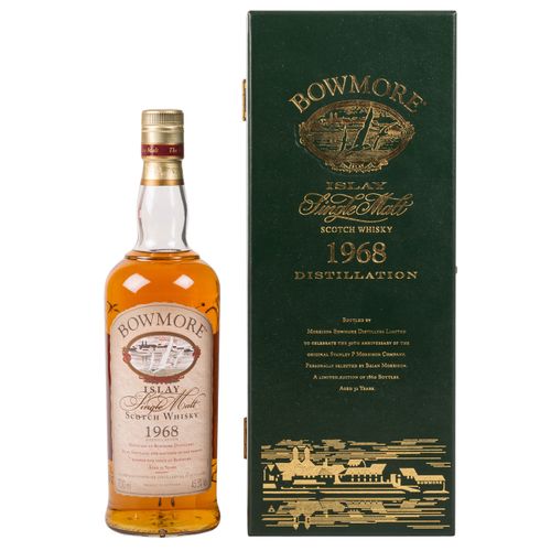 Null BOWMORE单一麦芽苏格兰威士忌'1968'，32年产区：艾莱岛，Morrison's Bowmore酒厂，45.5%容量，700毫升，肩平，原包装&hellip;