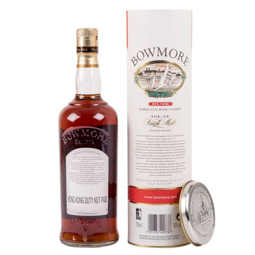 Null BOWMORE单一麦芽苏格兰威士忌'DUSK'波尔多葡萄酒桶地区：艾莱岛，莫里森的Bowmore酒厂，50%体积，750毫升，瓶颈处水平，原包装。欧盟&hellip;