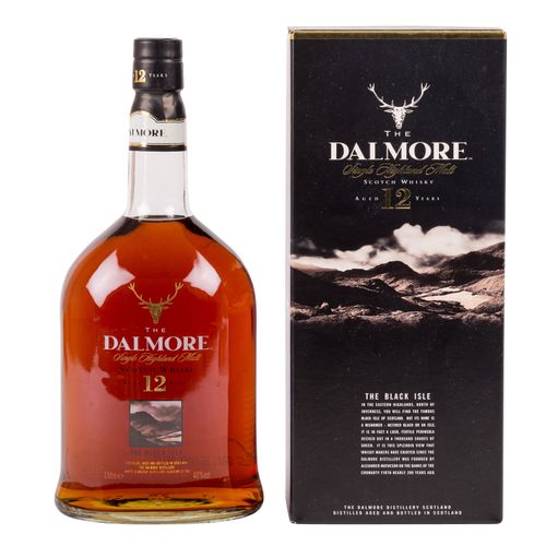 Null DALMORE单一麦芽苏格兰威士忌 "黑岛"，12年地区：高地，Dalmore酒厂，40%体积，1000毫升，肩部水平，原包装。欧盟以外的运输限制!