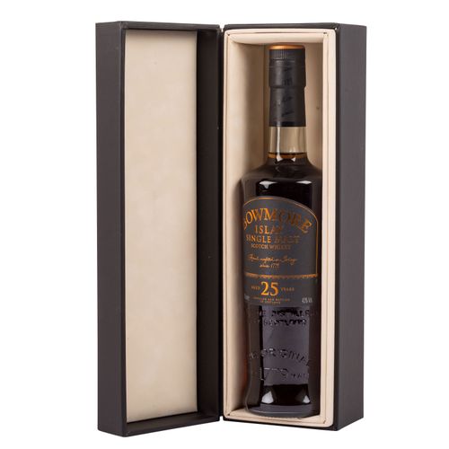 Null BOWMORE单一麦芽苏格兰威士忌，25年产区：艾莱岛，Morrison's Bowmore Distillery，43%vol.，700毫升，瓶颈处&hellip;