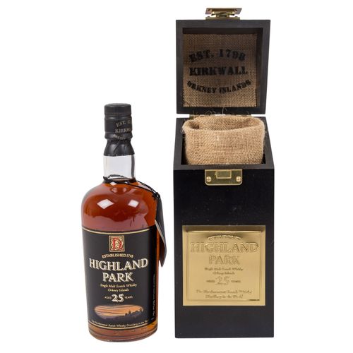 Null HIGHLAND PARK单一麦芽苏格兰威士忌，25年地区：群岛，最北端的酒厂，50.7%容量，700毫升，颈部/肩部水平，原包装。欧盟以外的运输限制&hellip;