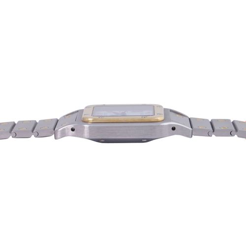 Null CARTIER Santos Galbée Ref. 2961 men's wristwatch from 1989 stainless steel &hellip;