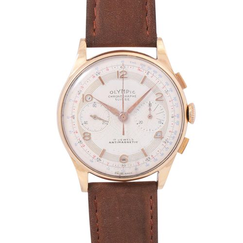 Null VINTAGE OLYMPIC Chronographe Suisse reloj de los hombres circa 1950 18K caj&hellip;