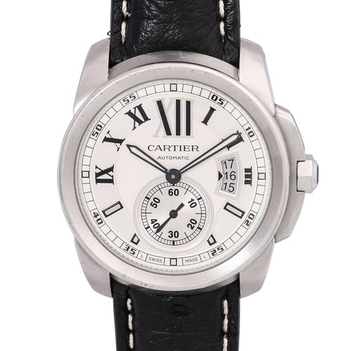 Null CARTIER Calibre de Cartier, ref. 3389, reloj de pulsera de acero inoxidable&hellip;