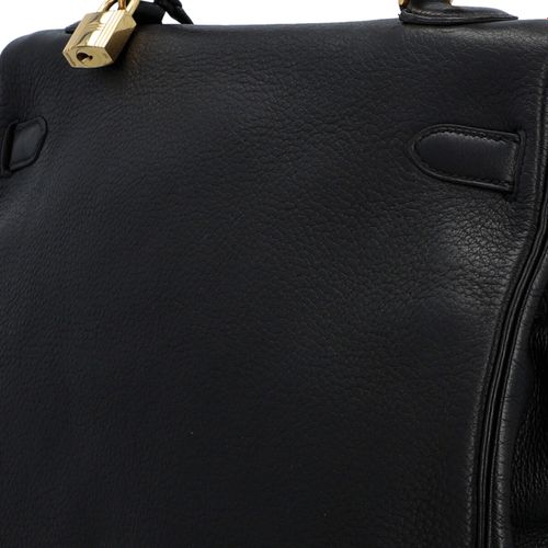Null HERMÈS VINTAGE手袋 "KELLY BAG 35"。1996年，Clemence皮革，黑色，镀金配件。经典款式，有一个手柄和翻盖的封口。附&hellip;