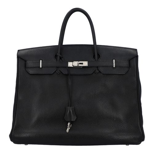 Null HERMÈS handbag "BIRKIN BAG 40". Classic model in Togo leather in black with&hellip;