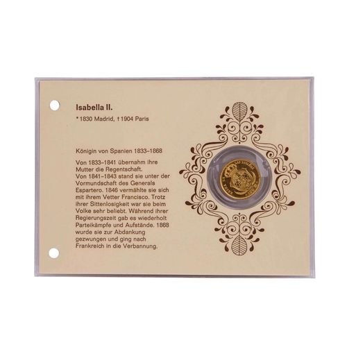 Null Spanien/Gold - 100 Reales 1869/Madrid, Isabella II., ss-vz, berieben, Kratz&hellip;