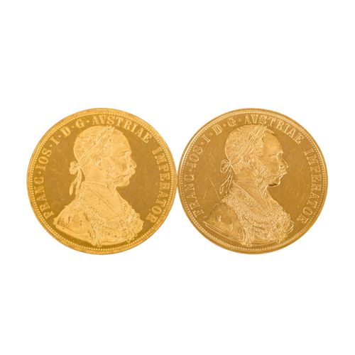 Null Austria/GOLD - 4 ducats 1915/NP, Franz-Joseph, ss-vz, scratch, each 13.76g &hellip;