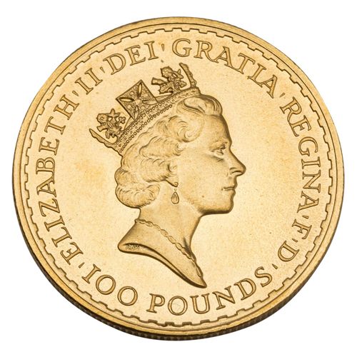 Null GB/GOLD - 100 Pounds 1994, Britannia, vz, Kratzer, Oxidationsflecken, minim&hellip;