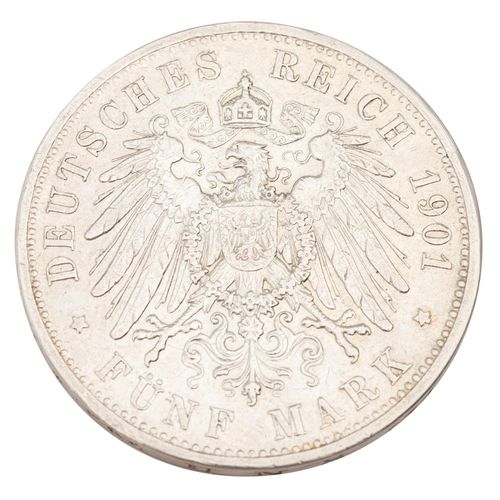 Null Empire allemand / Saxe Altenburg - 5 Mark 1901, Herzog Ernst, J.143, ss, dé&hellip;