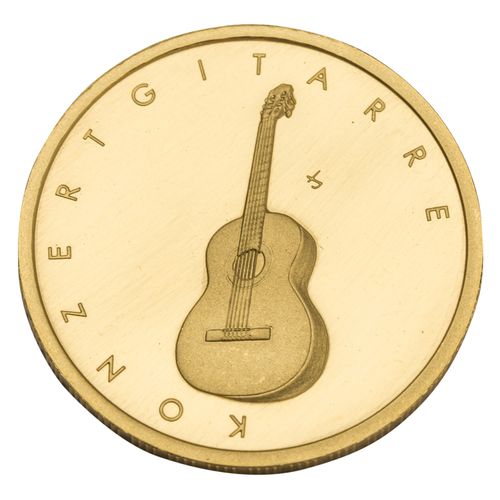 Null BRD/GOLD - 50欧元 2022年音乐会吉他，1/4盎司精制，原箱+证书，根据UStG第25c条免税。