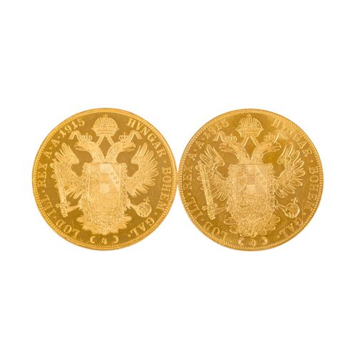 Null Austria/GOLD - 4 ducats 1915/NP, Franz-Joseph, ss-vz, scratch, each 13.76g &hellip;