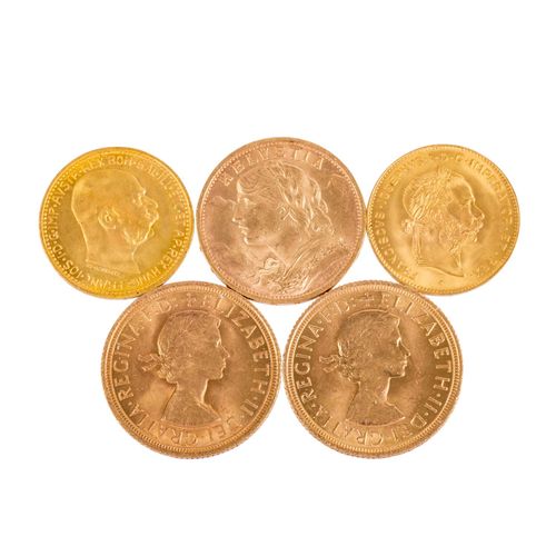 Null Investment gold assortment GB, Switzerland, Austria - 2 x GB - 1 Sovereign &hellip;