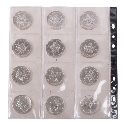 Null 15 ONZE D'ARGENT, dont 12 x Canada Maple Leaf, 2 x USA Silver Eagle et 1 x &hellip;