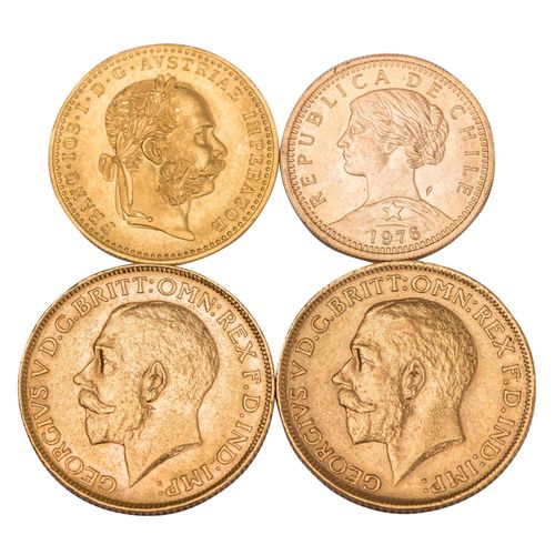 Null GOLDLOT约21.74克，包括英国/澳大利亚2 x 1 Sovereign 1912 George V.和1923 P George V.，智利2&hellip;