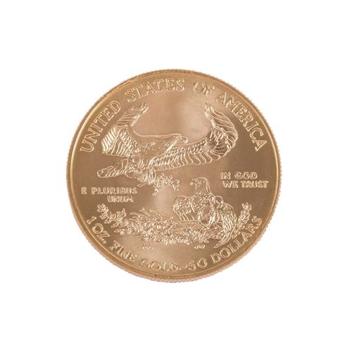 Null 5 x USA/GOLD - 50 Dollars 2008, American Eagle, Erhalt stets mind. Vz-stgl,&hellip;