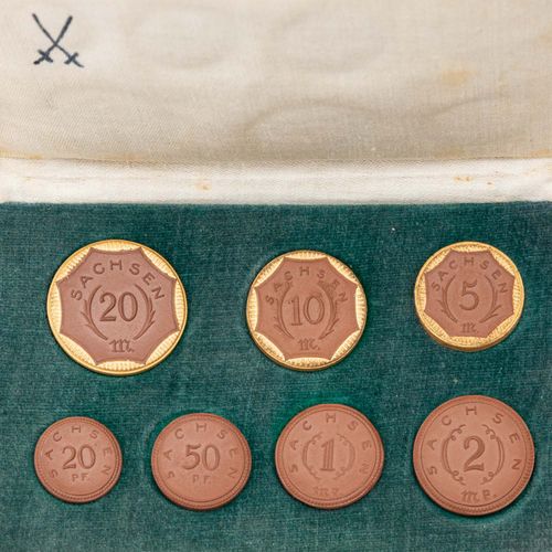 Null Weimar Republic / Meissen Manufactory - Set Notgeld 1921, 1 x 20 Mark, 1 x &hellip;