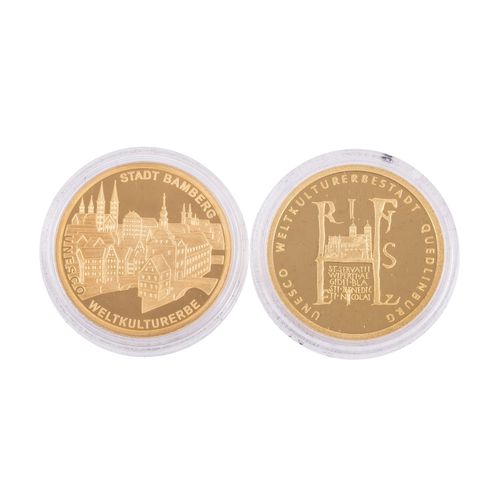 Null BRD/GOLD - 2x 100 Euro GOLD fin, contient Quedlinburg 2003-J, Bamberg 2004-&hellip;