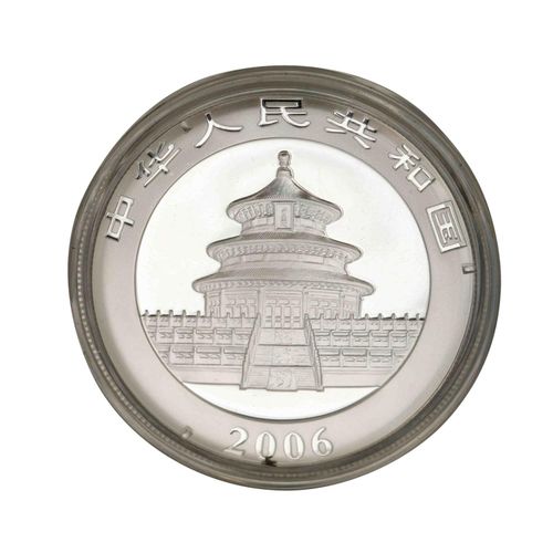 Null RP China - 10 Yuan 2006, dos Pandas, plata, 1 oz, ceca.