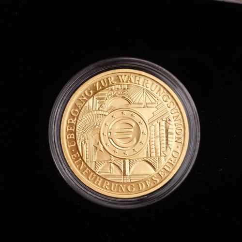 Null BRD/GOLD - 100 Euro GOLD fein, Währungsunion 2002-D stgl., gekapselt, in Or&hellip;