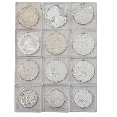 Null 小型银质投资品，含12枚硬币，约311克，来自'Fabulous 12 Silver Collection'系列，包含7枚1盎司的银质投资品，其中包括&hellip;