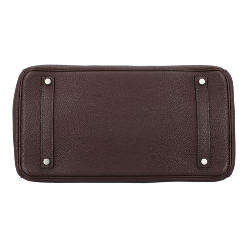 Null HERMÈS handbag "BIRKIN BAG 35". Coll. 2009. Clemence leather in dark brown,&hellip;