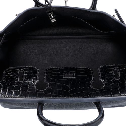 Null HERMÈS Handbag "BIRKIN BAG 30 TOUCH". Coll. 2020. Togo leather and crocodyl&hellip;