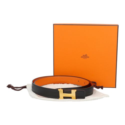Null HERMÈS reversible belt "CONSTANCE", L.: 95cm. Nude. NP.: 600,-€. Belt buckl&hellip;