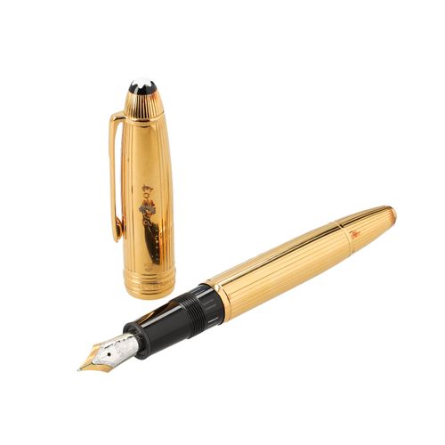 Null MONT BLANC fountain pen "SOLITAIR VERMEIL LE GRAND". Gold plated model with&hellip;