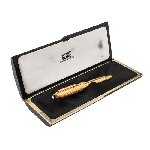 Null Stylo plume MONT BLANC "SOLITAIR VERMEIL LE GRAND". Modèle doré à décor de &hellip;