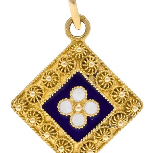 Null Enamel pendant GG 830/000 unstamped, tested, with blue and white enamel, l.&hellip;