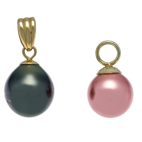 Null 2 pearl pendants GG 585/000 with a dark grey cultured pearl 10 mm and a ros&hellip;