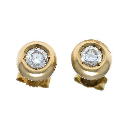 Null Brilliant ear studs GG 585/000 with 2 brilliant-cut diamonds, total 0,50 ct&hellip;