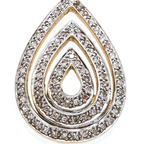 Null Diamond pendant GG/WG 585/000 with 75 octagonal diamonds, total 0.38 ct tin&hellip;