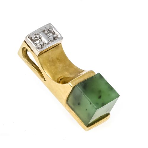 Null Jade-diamond pendant GG/WG 585/000 with a cube-shaped jade element 5.0 mm a&hellip;