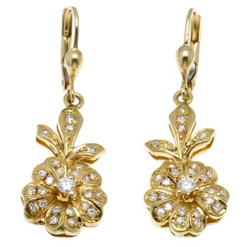 Null Brilliant earrings GG 585/000 with 2 brilliant-cut diamonds and 50 octagona&hellip;