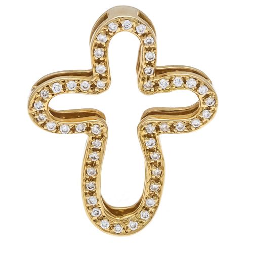 Null Christ diamond cross pendant GG 585/000 with 50 diamonds, total 0.25 ct W/V&hellip;