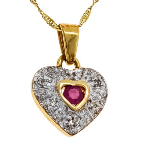 Null Heart pendant GG 333/000 with one heart-shaped faceted ruby 3,5 x 3,5 mm an&hellip;