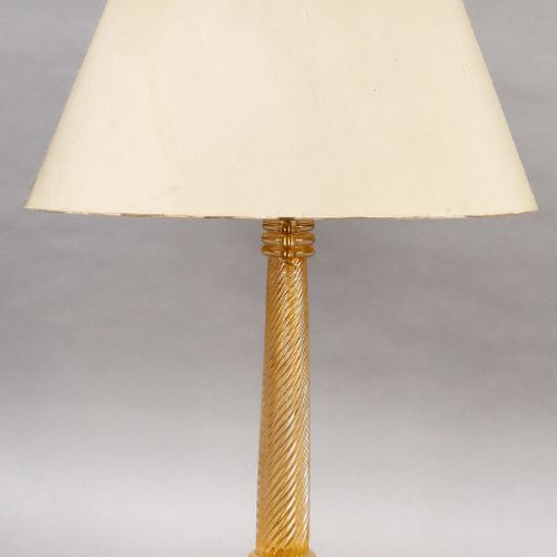 Null Table lamp, 20th c., Murano, flower-shaped stand, columnar shaft with taper&hellip;