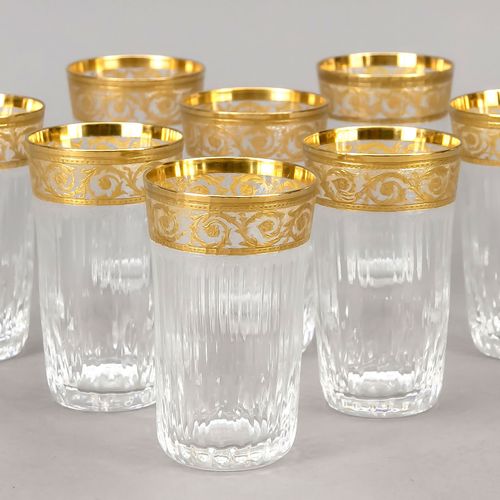Null Ten small beakers, France, 2nd half of the 20th century, Cristallerie Saint&hellip;