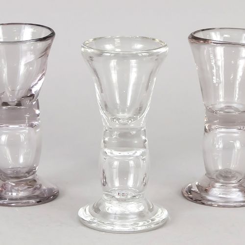 Null Three schnapps glasses, so called "Wachtmeister", 19th century, slightly di&hellip;