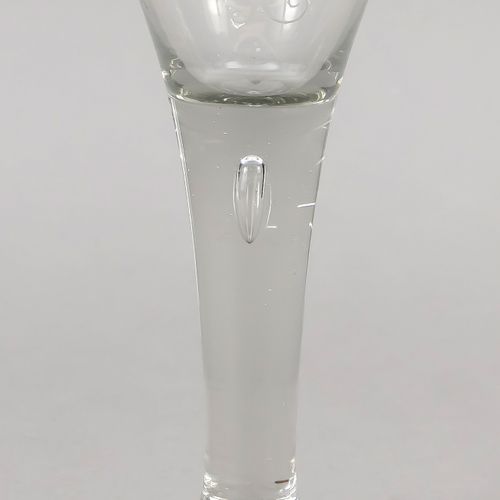 A foot glass, 19th century, round disc stand, wide conical stem, with enclosed a&hellip;