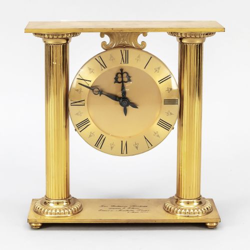 Null Table clock brass gilded with 2 columns, marked Hour Lavigne, with dedicati&hellip;