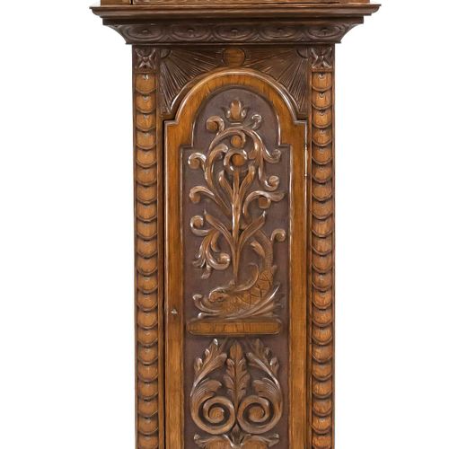 Null Longcase oak clock, 2nd half of the 19th century, richly carved with rocail&hellip;