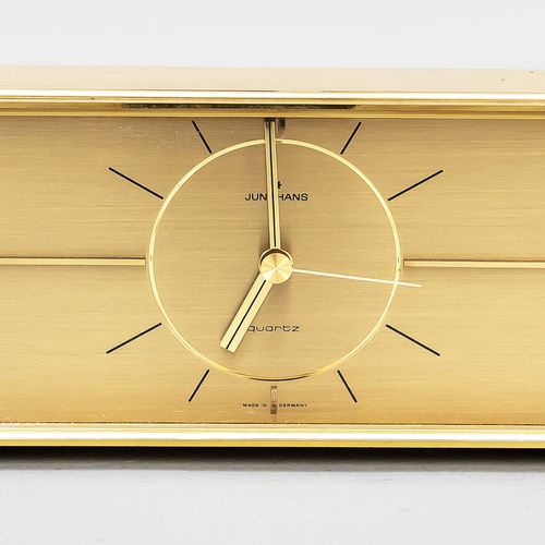 Null Junghans table clock solid brass, quartz clock, movement running, around 19&hellip;