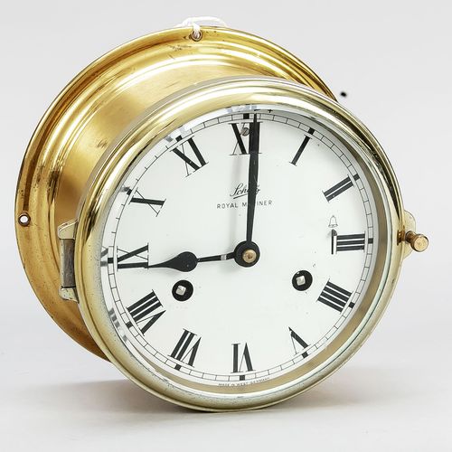 Null Glass clock marked Schatz Royal Mariner, lacquered brass case, faceted glas&hellip;