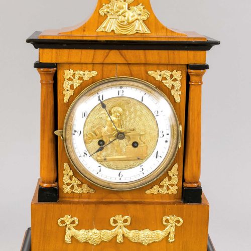 Null Viennese automaton clock circa 1815, architecturally constructed wooden cas&hellip;