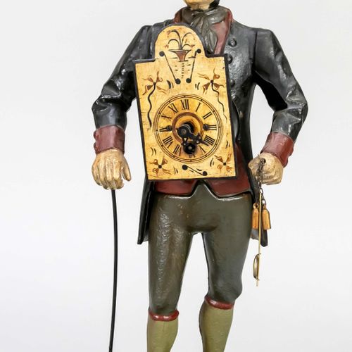 Clock carrier, Black Forest 2nd half of the 20th century, polychrome painted met&hellip;