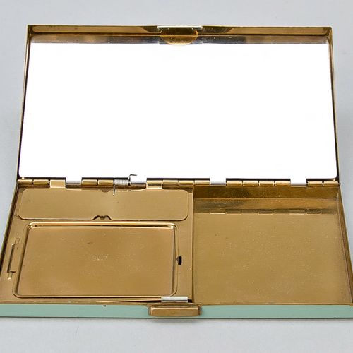 Null Vanity case, marked Volupté USA. Lacquered sheet metal, on the hinged lid a&hellip;